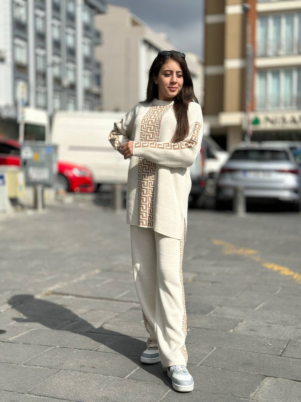 Essential geometric knit Co-ord Set