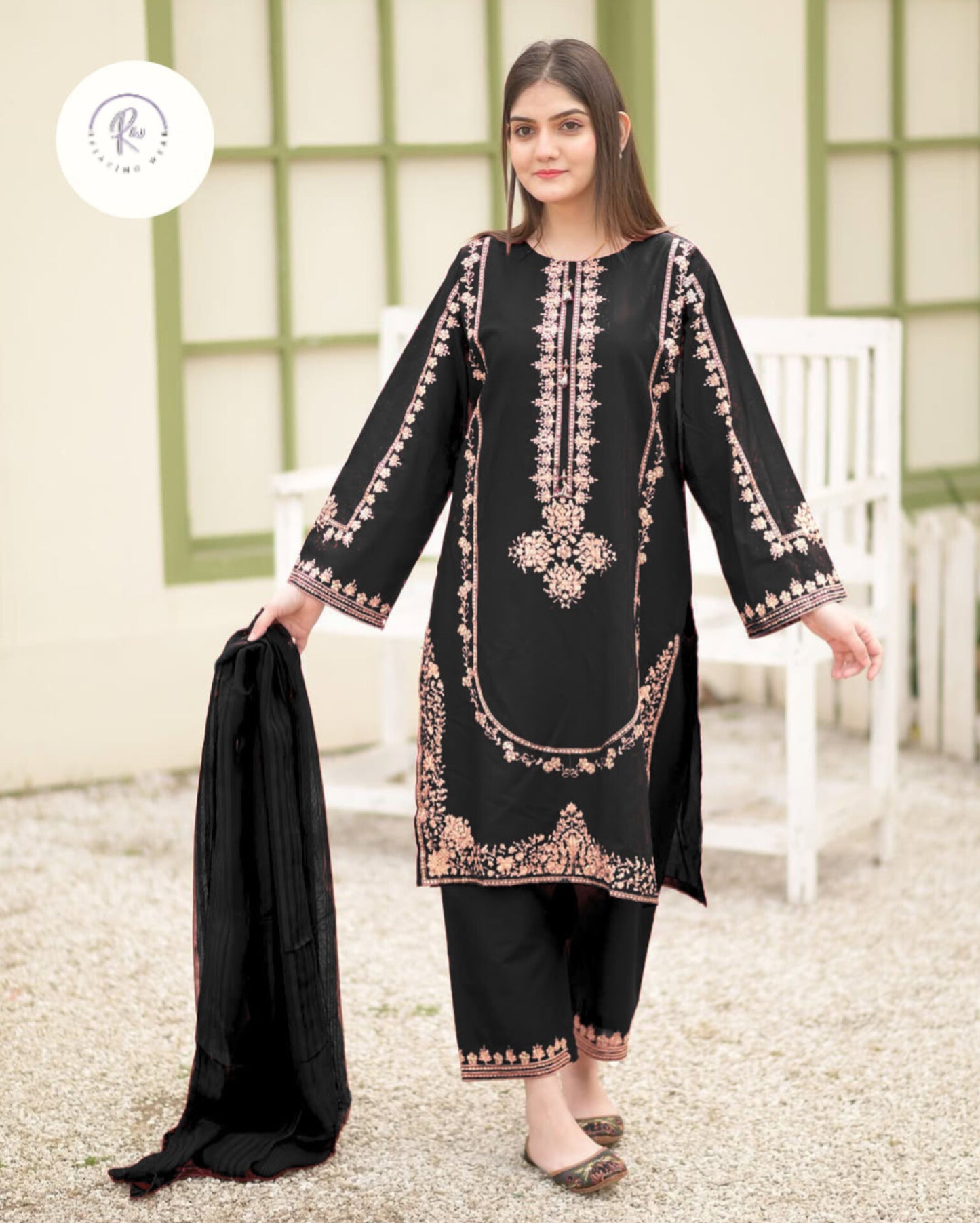 Nura Luxe - Embroidered Silk 3 PC Set