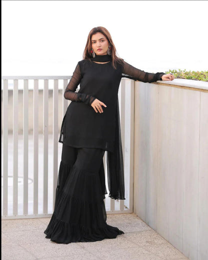 Zahara Luxe – 3PC Garara Chiffon Ensemble