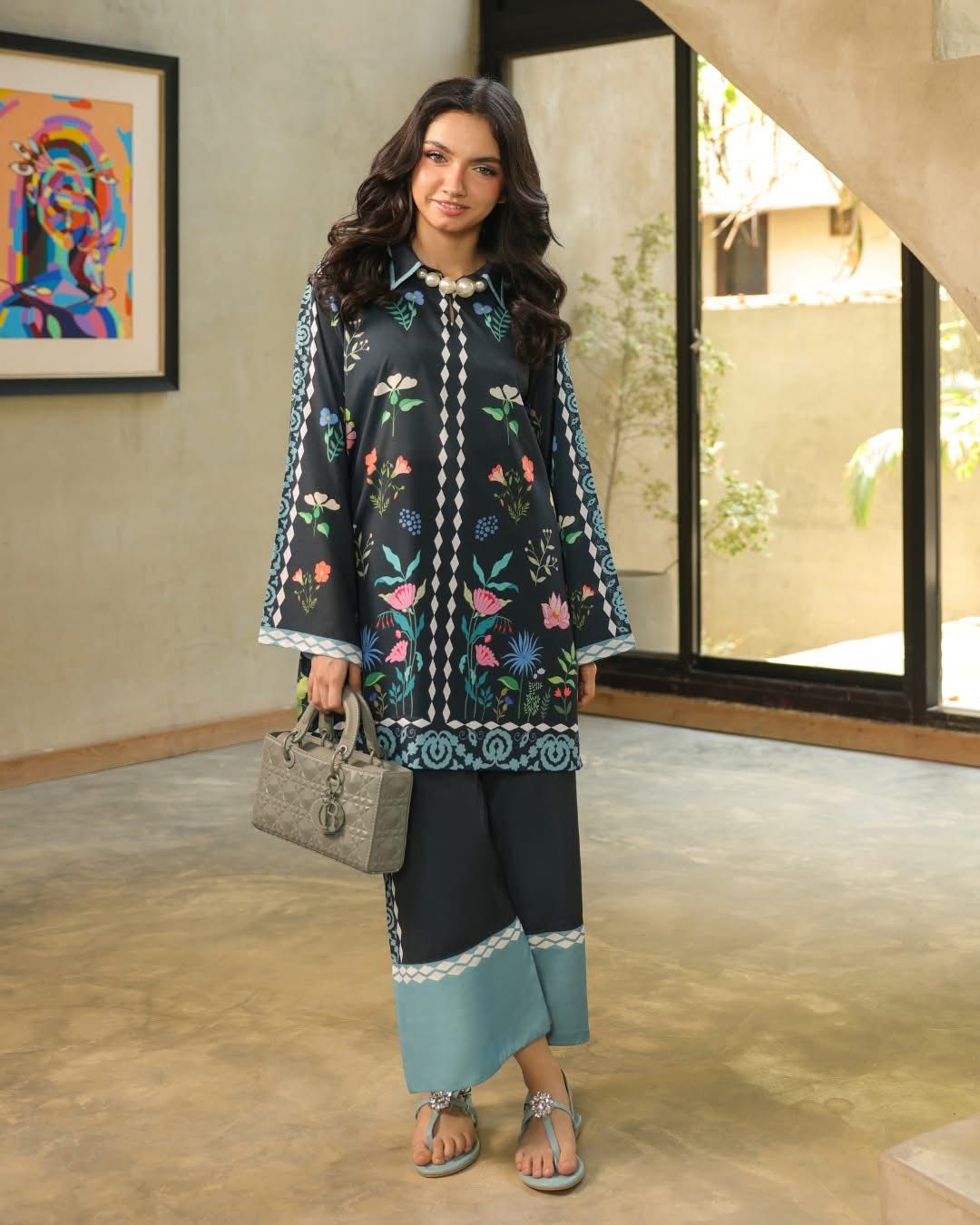 Monochrome Floral Co-ord Set