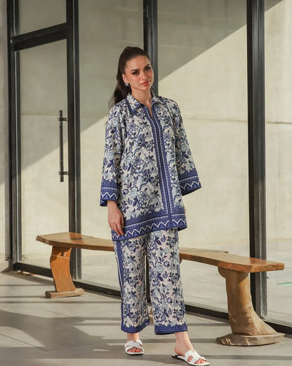 Azure Bloom – Printed Co-Ord Set