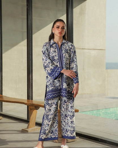 Azure Bloom – Printed Co-Ord Set