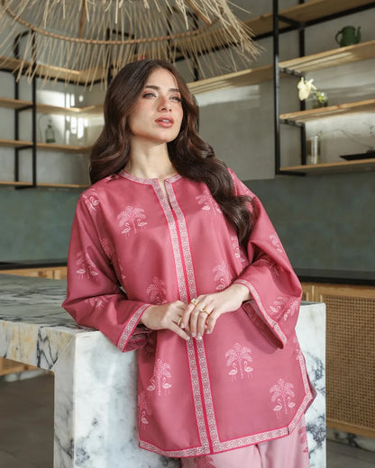 Folk Motif Print Palazzo Suit