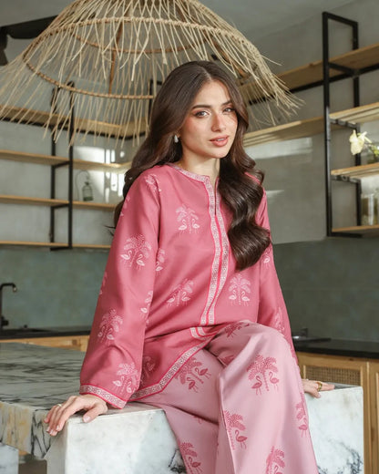 Folk Motif Print Palazzo Suit