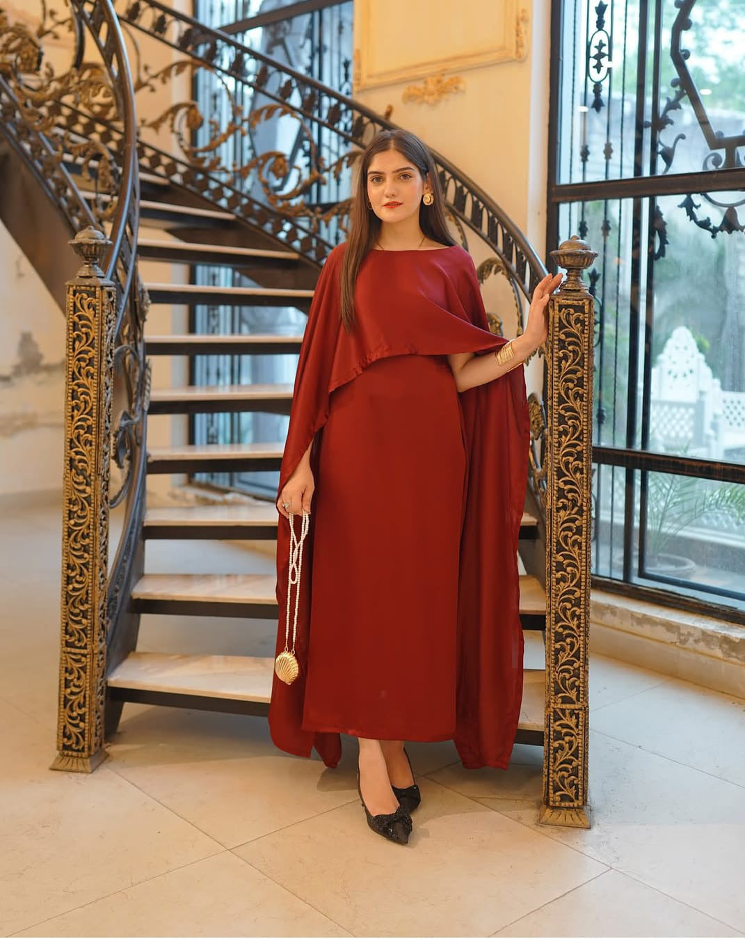 Scarlet Grace - Cape Maxi Dress