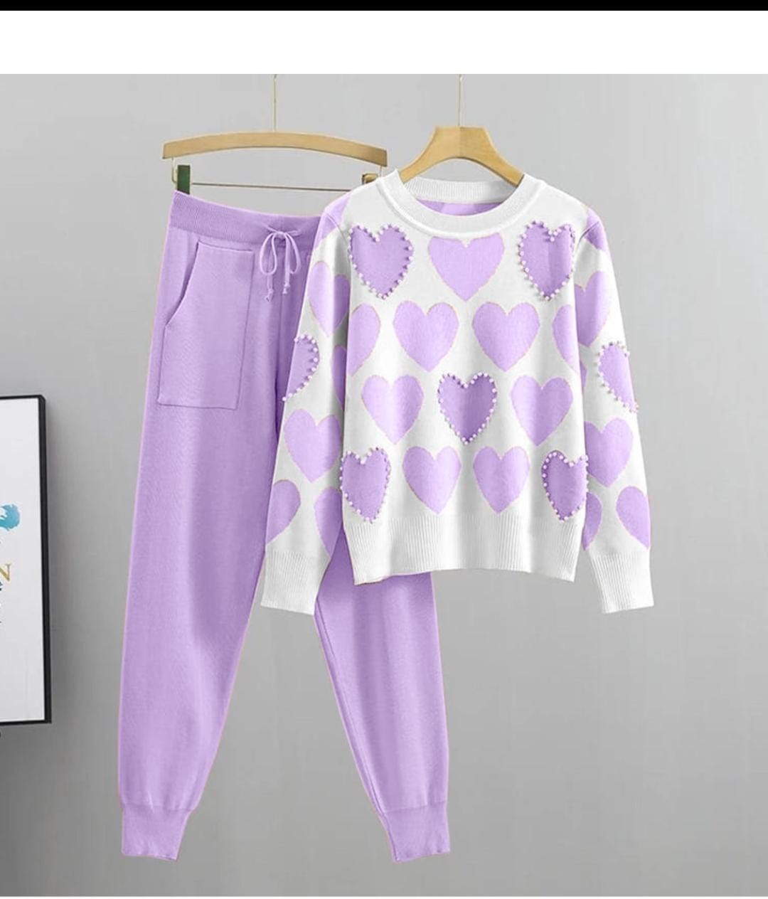 Heart cozy sweater lounge set