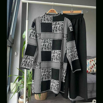 Knitted patchwork Co-ord Set