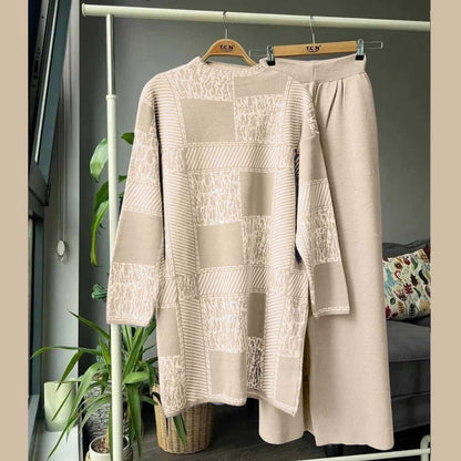 Knitted patchwork Co-ord Set