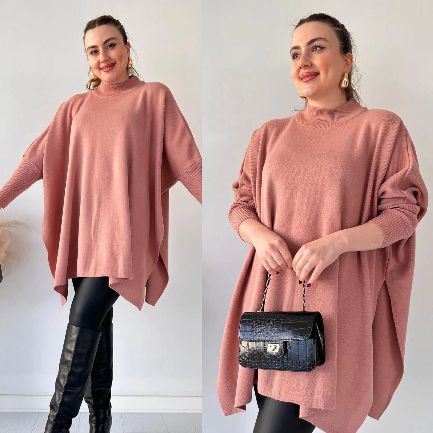Soft cozy cape poncho sweater