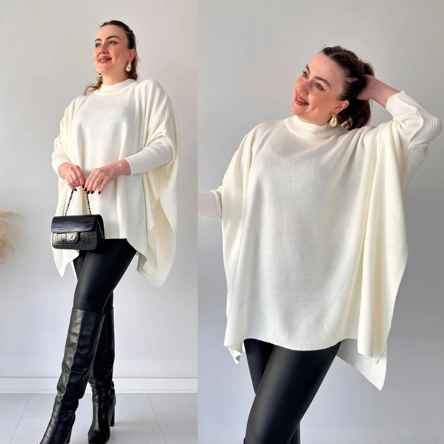 Soft cozy cape poncho sweater