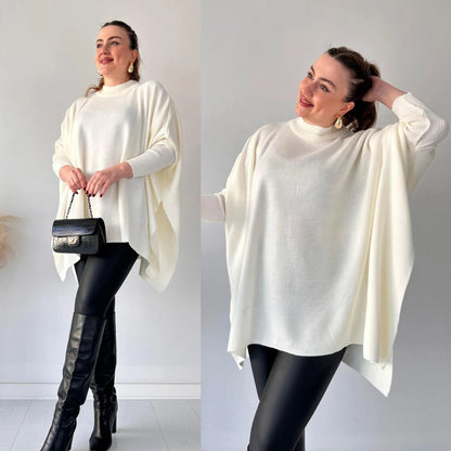 Soft cozy cape poncho sweater