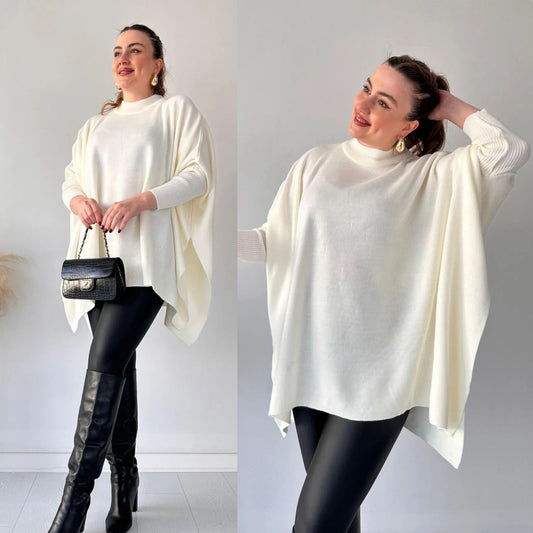 Soft cozy cape poncho sweater