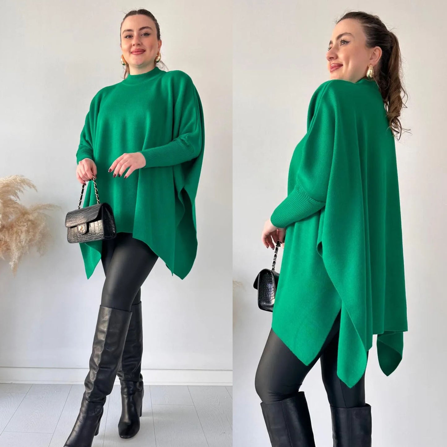 Soft cozy cape poncho sweater
