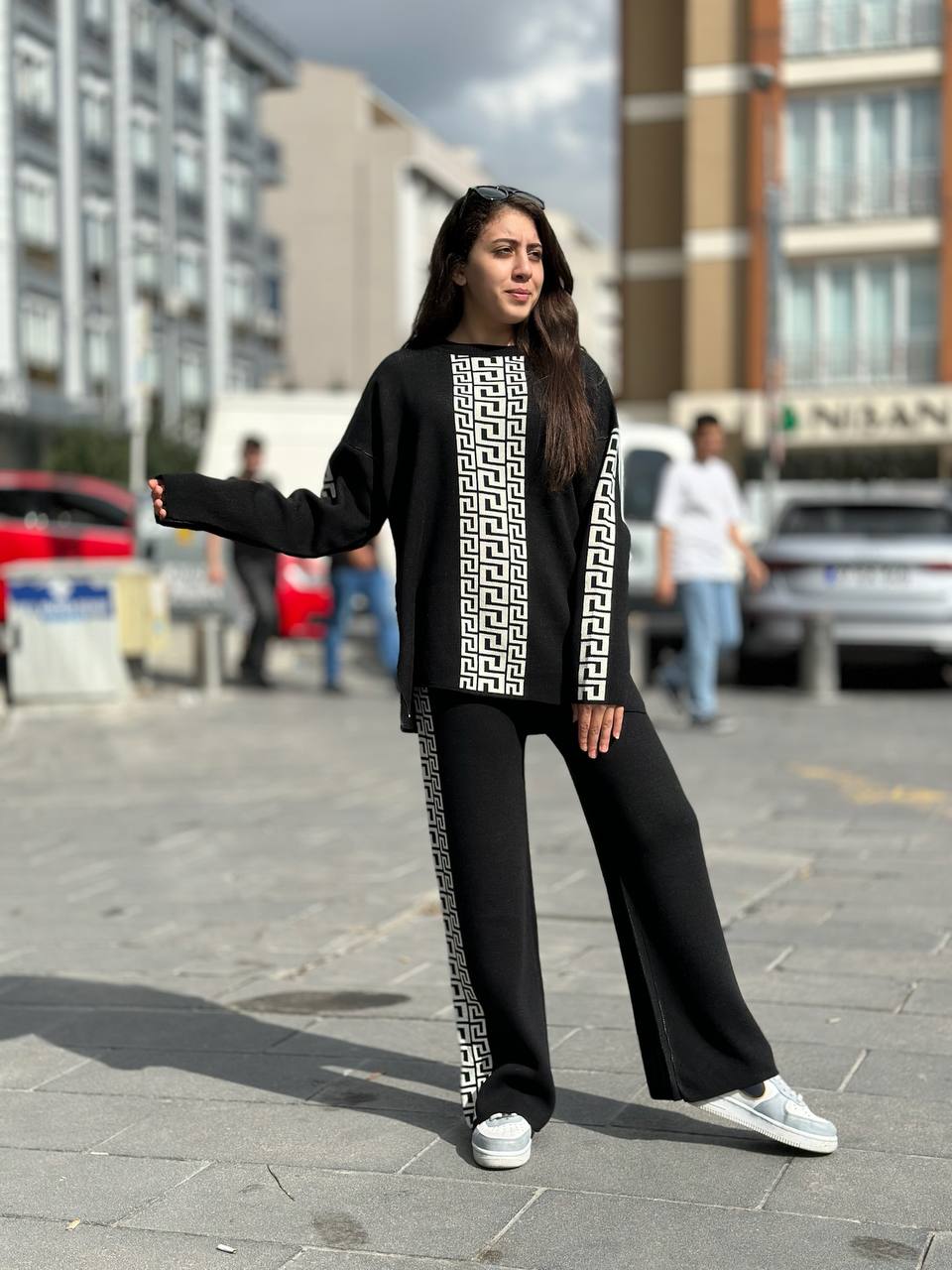 Essential geometric knit Co-ord Set