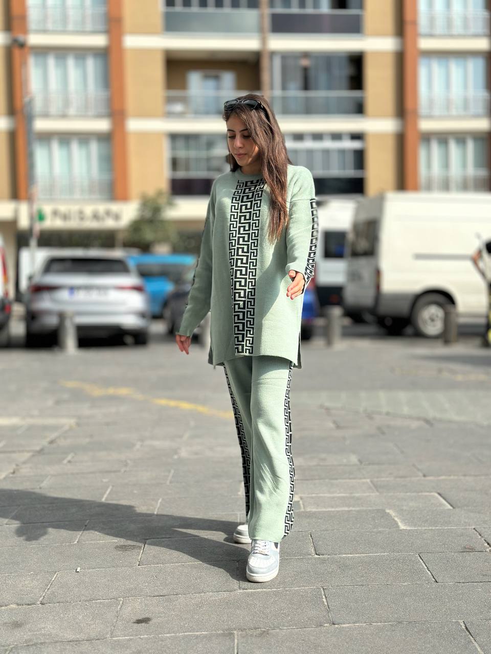 Essential geometric knit Co-ord Set