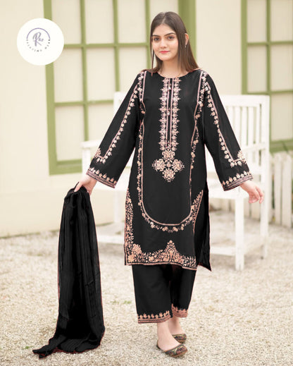 Nura Luxe - Embroidered Silk 3 PC Set