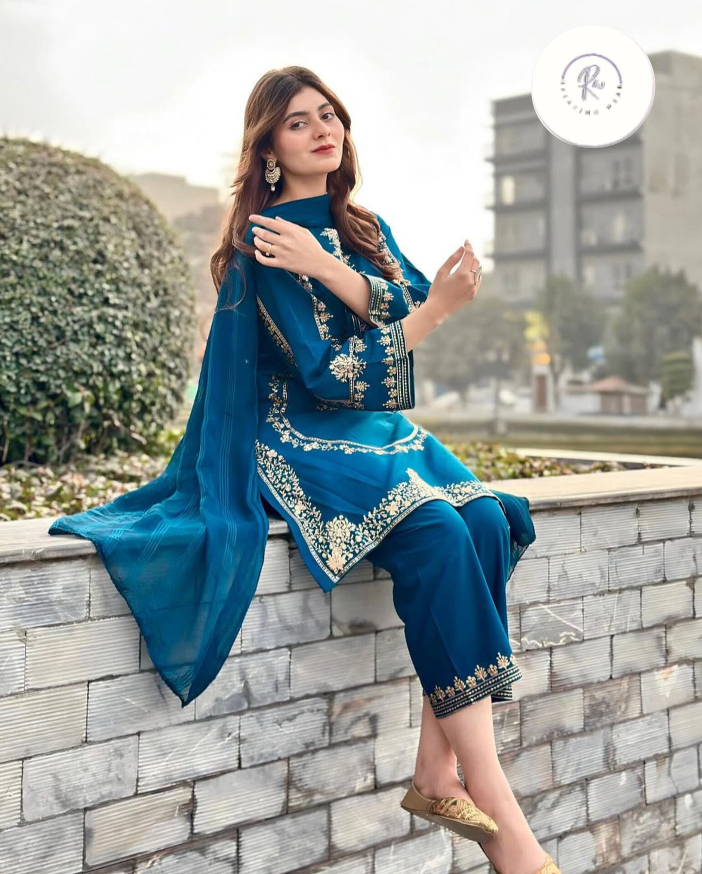 Nura Luxe - Embroidered Silk 3 PC Set