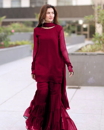 Zahara Luxe – 3PC Garara Chiffon Ensemble